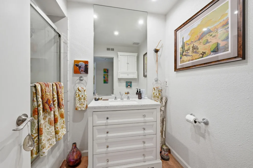 Guest bathroom with modern shower.